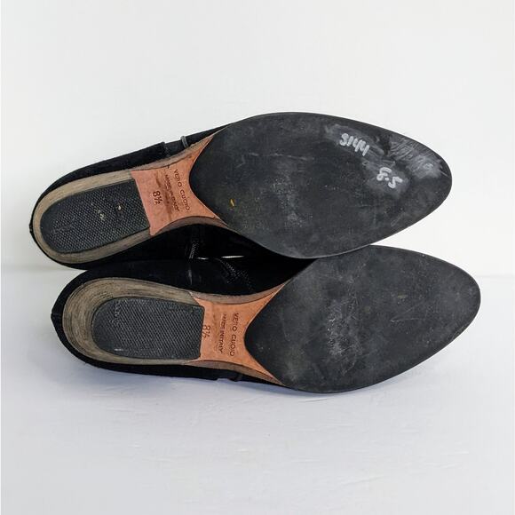 Aquatalia Ankle Boots Womens 8.5 Black Suede Low Heel Pointy Toe Zipper Booties - Picture 11 of 13